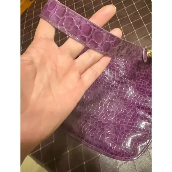 Gianni Bini Large Purple Leather Bag - Picture 15 of 16